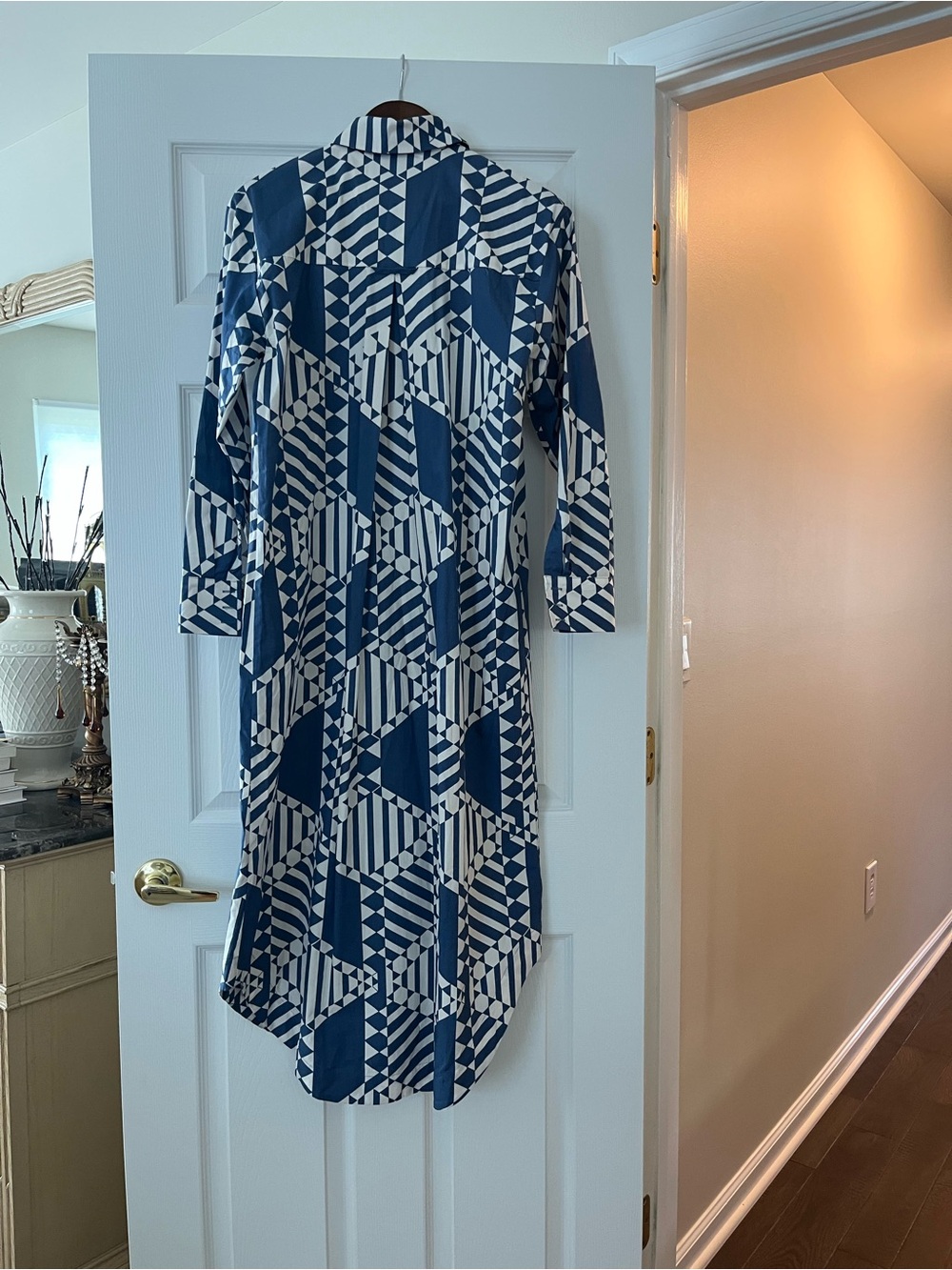 Wedgwood Navy and White Geometric Shirt Dress Maeve, Anthropology - Picture 7 of 7